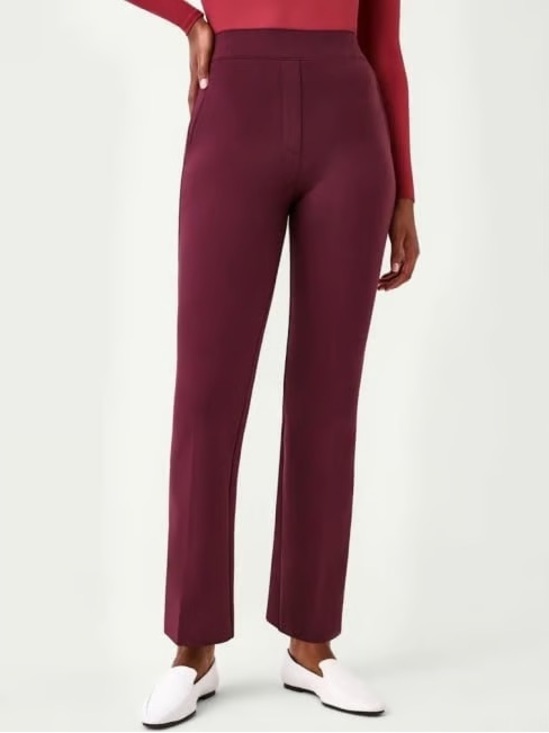 SPANX Pants - NWT Spanx Perfect Pant Kick Flare High Rise Chianti Large Tall